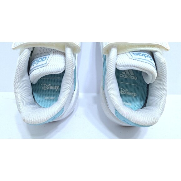 Adidas Disney Frozen Sneakers Baby Toddler Size 4 White Blue Sneakers Straps - Picture 8 of 10